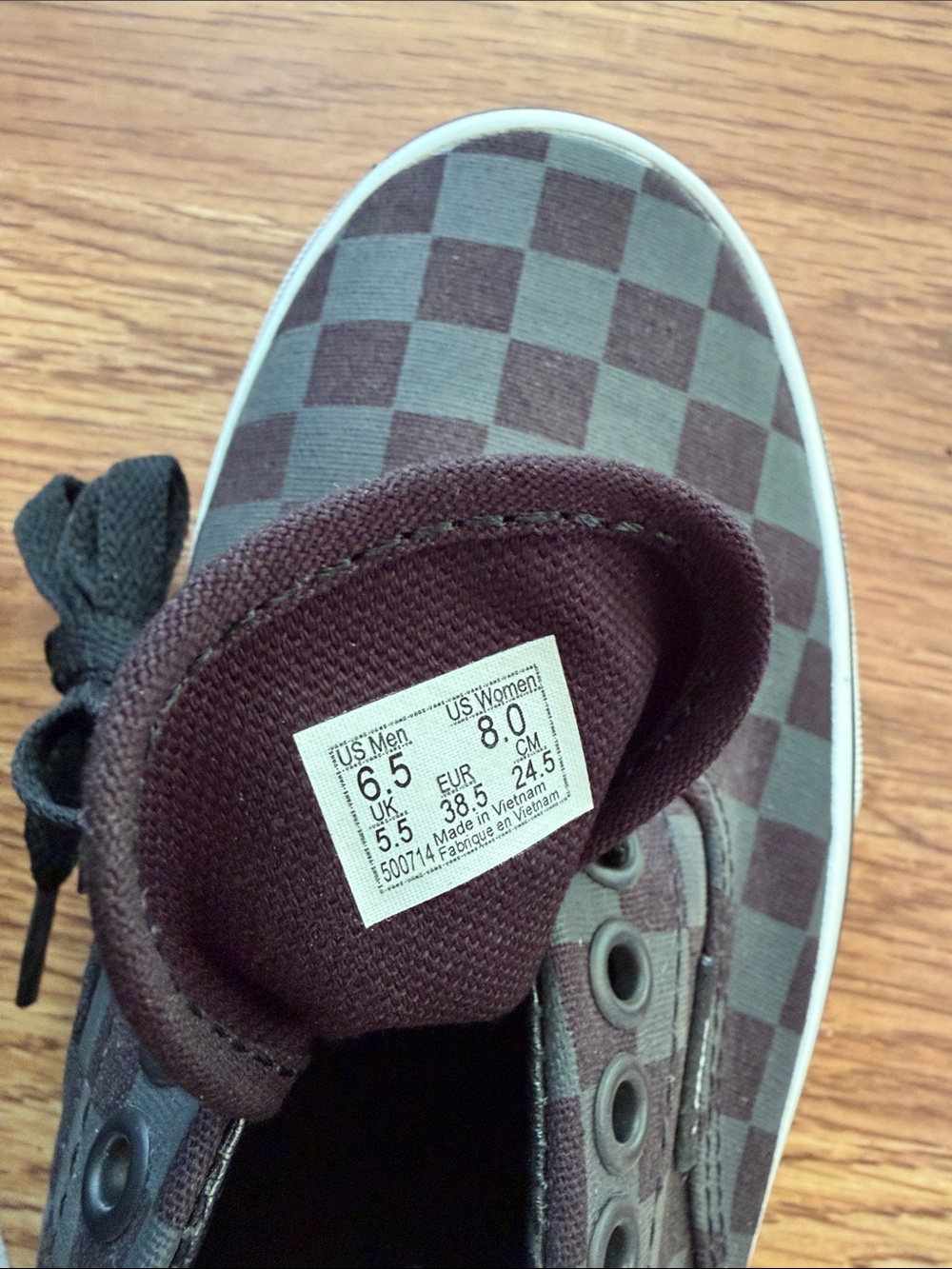 Vans Checkerboard Canvas Low-Top Sneakers - Black & Gray - Picture 13 of 13